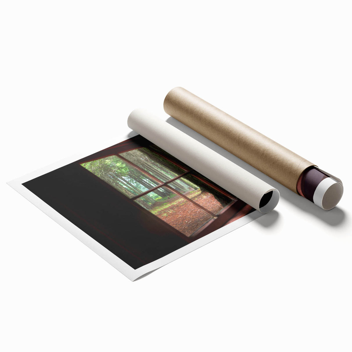 Extra large rolled print featuring a floral design in muted tones, suitable as large living room or classy bathroom wall art.