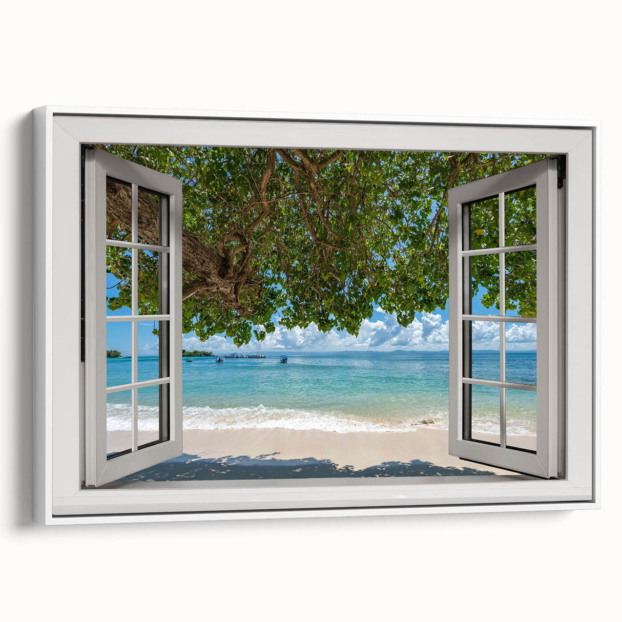 Framed canvas of a vintage black and white landscape painting, ideal for bedroom wall art.