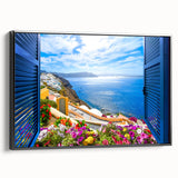 Black and white framed canvas depicting vintage landscape architecture, ideal for bedroom wall decor.