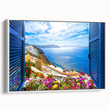 Framed canvas of a black and white vintage poster depicting landscape architecture, ideal for bedroom wall art.