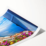 Extra large wall art featuring line art flowers in black on a white background, ideal for large living room decor.