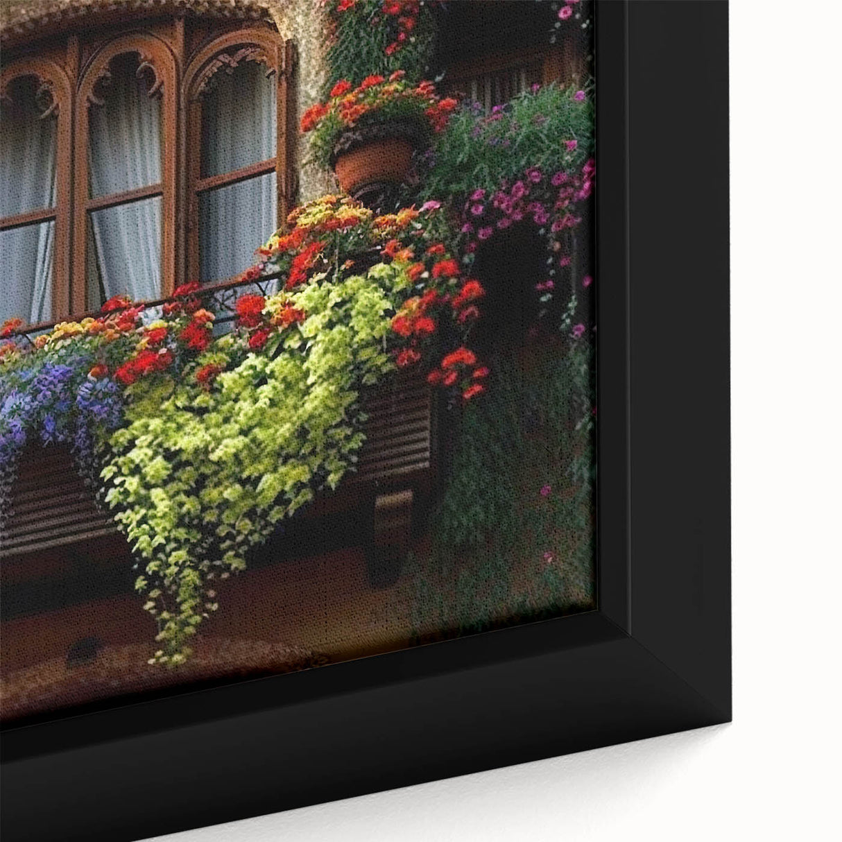Black wall art featuring a textured, colorful abstract design on a framed canvas, ideal for living room decor.