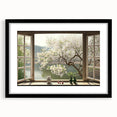 Extra large abstract art print featuring colorful, textured patterns, framed in black, ideal for living room decor.