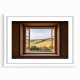 Extra large abstract art print featuring textured window design in muted gray, framed in white, ideal for living room decor.
