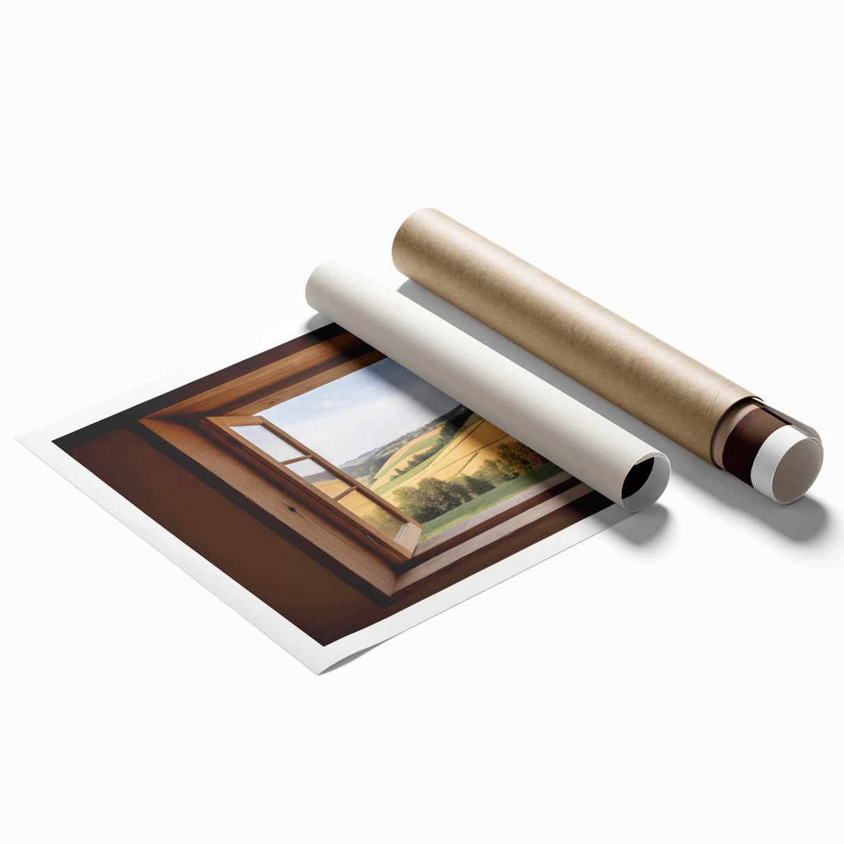Extra large rolled print featuring a floral art design in muted tones, ideal for classy bathroom wall art.