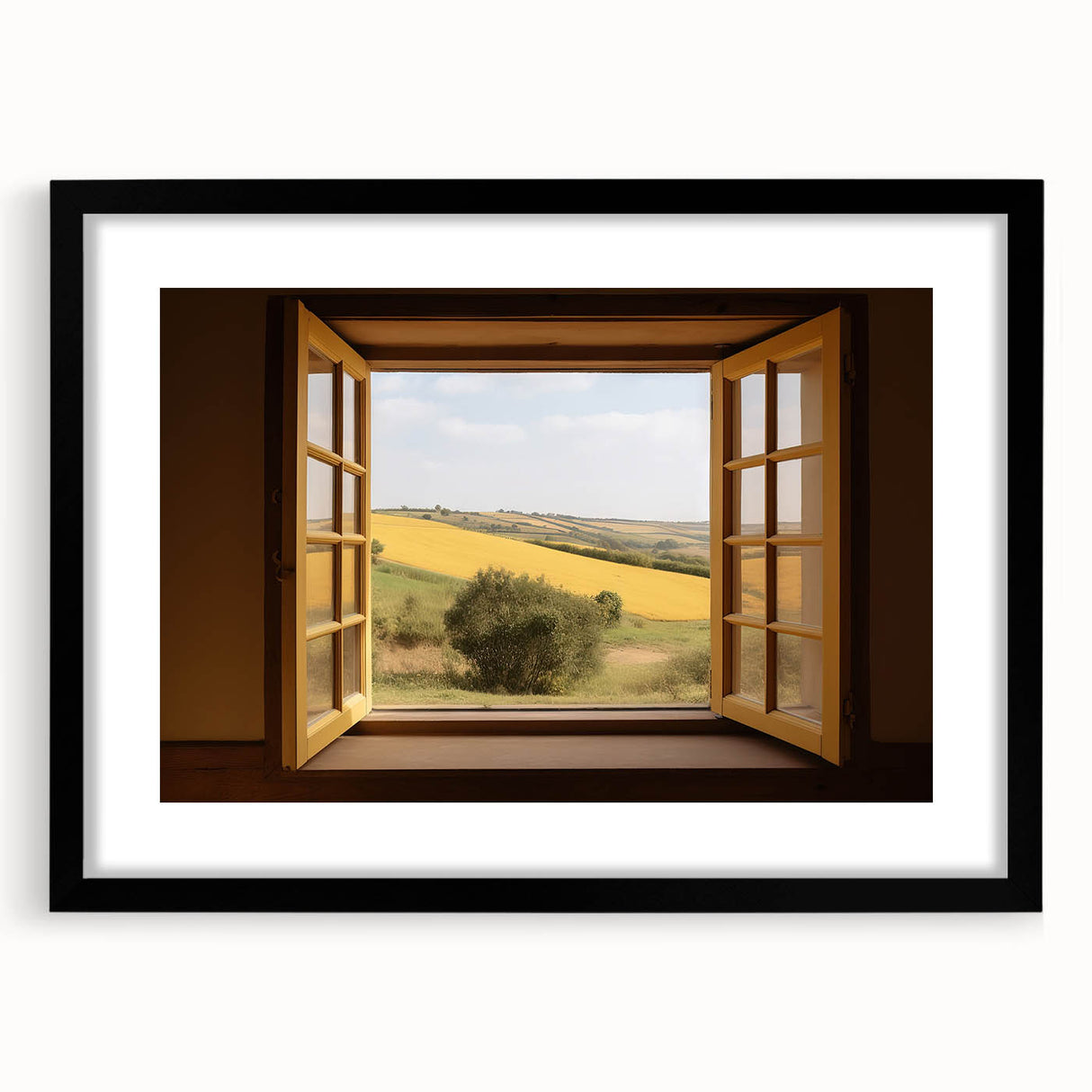 Extra large abstract art print featuring colorful, textured patterns on a black framed canvas, ideal for living room decor.