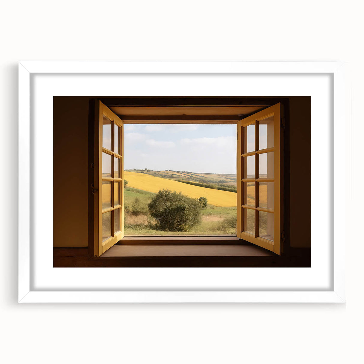 Extra large abstract art print featuring a textured design in neutral tones, presented in a white frame with mat.