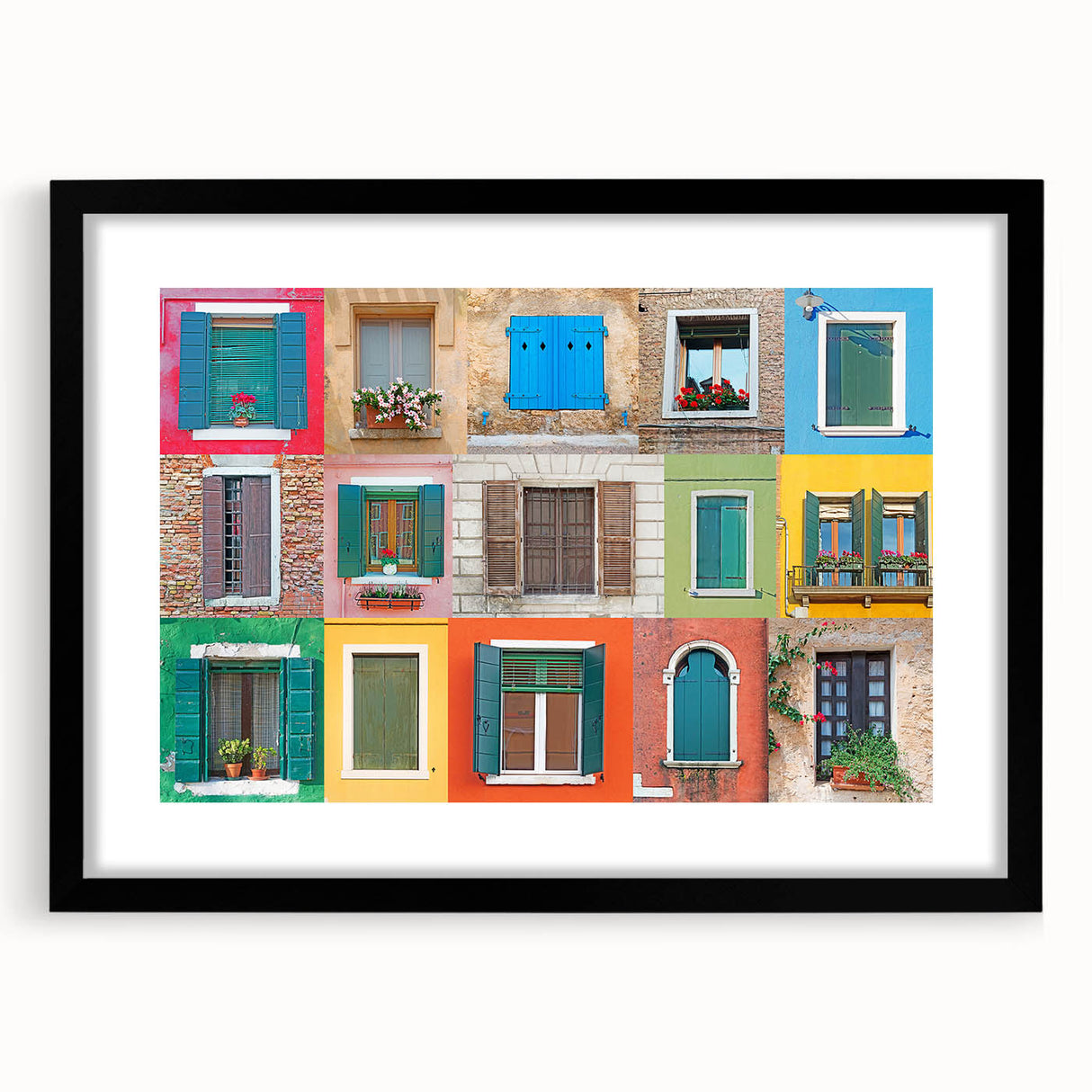 Extra large abstract art print featuring a colorful, textured design on a black framed canvas, ideal for living room decor.