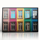 Large abstract wall art in black and white, framed in acrylic, featuring geometric shapes.