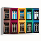 Framed canvas featuring a black and white vintage poster art of a landscape, ideal for bedroom wall decor.