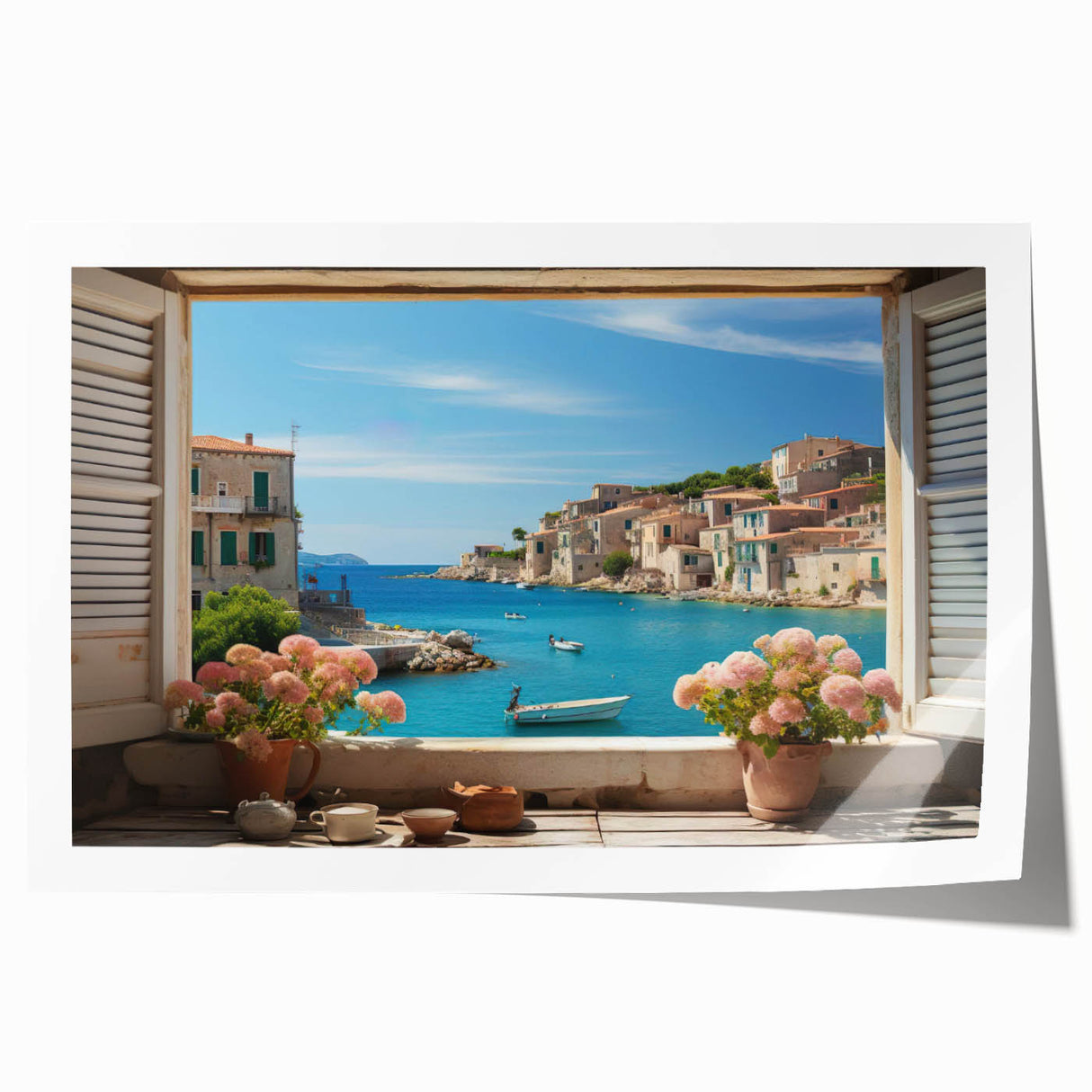 Extra large rolled print featuring a detailed floral design on a muted cream background, ideal for art wall dining room.