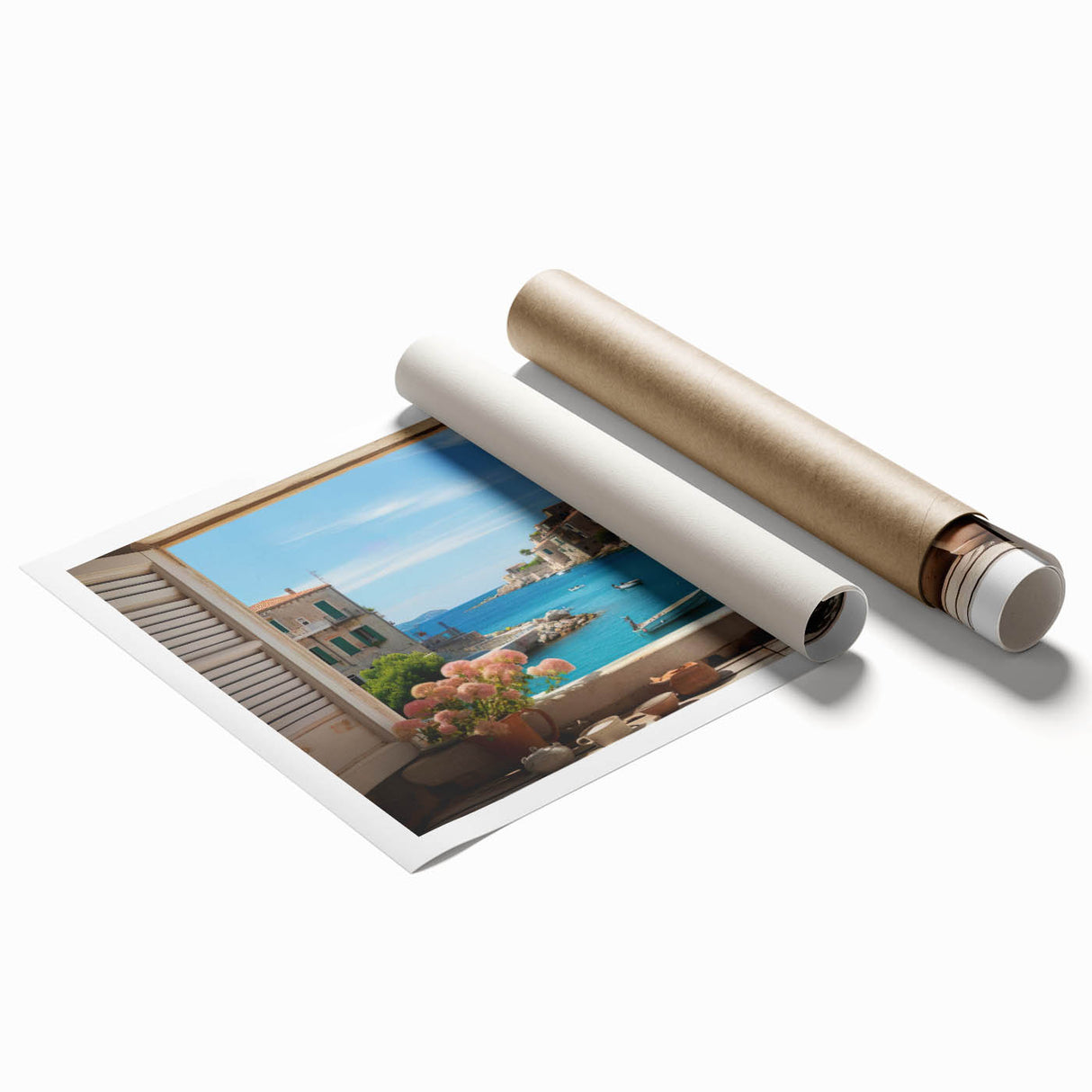 Extra large rolled print featuring a floral design in soft pastel shades, ideal for classy bathroom wall art.
