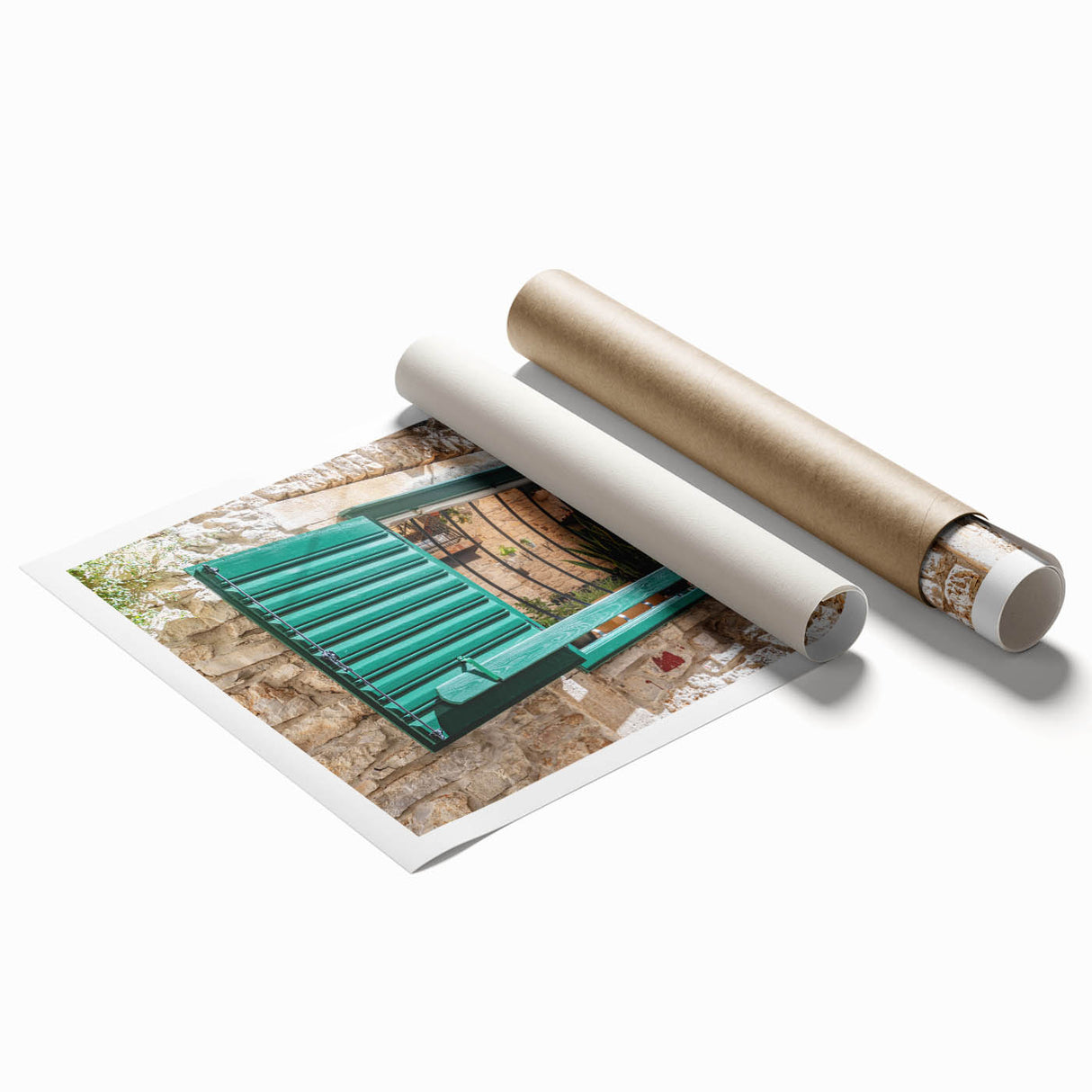 Extra large rolled print featuring a floral design in muted colors, ideal for classy bathroom wall art.