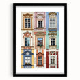 Extra large abstract art print featuring colorful, textured patterns, framed in black, ideal for living room decor.