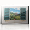 Large abstract wall art featuring geometric patterns in black and white, framed in acrylic.