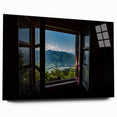 Large abstract wall art on acrylic glass depicting geometric patterns in monochrome shades.