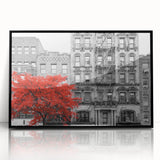 Large abstract wall art featuring geometric patterns in black and white, framed in acrylic.