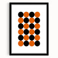 Retro Circle Pattern Wall Art - Bold Bohemian Black and Orange Canvas