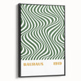 Bohemian Wall Art | Bauhaus 1919 Green Wave Optical Boho Canvas Print