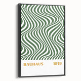 Bohemian Wall Art | Bauhaus 1919 Green Wave Optical Boho Canvas Print