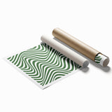Bohemian Wall Art | Bauhaus 1919 Green Wave Optical Boho Canvas Print