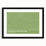 Bohemian Wall Art | Green & White Wavy Line Boho Canvas Print