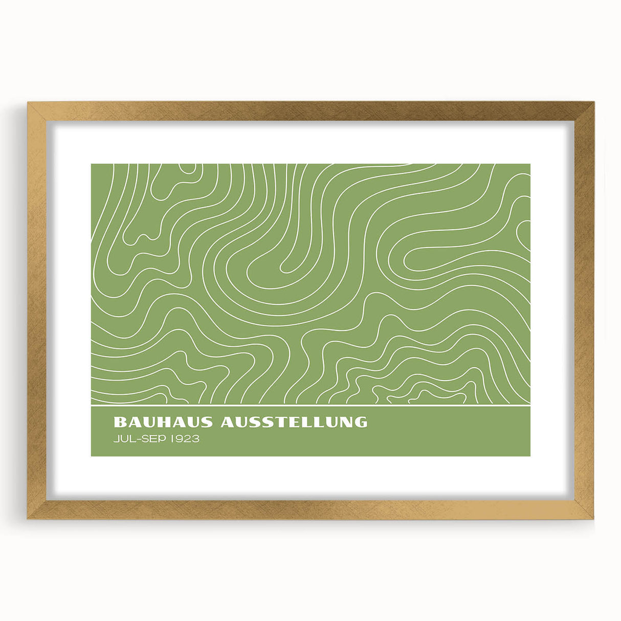 Bohemian Wall Art | Green & White Wavy Line Boho Canvas Print