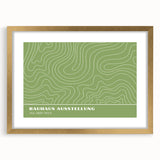 Bohemian Wall Art | Green & White Wavy Line Boho Canvas Print