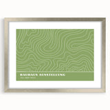 Bohemian Wall Art | Green & White Wavy Line Boho Canvas Print