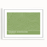 Bohemian Wall Art | Green & White Wavy Line Boho Canvas Print