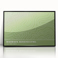 Bohemian Wall Art | Green & White Wavy Line Boho Canvas Print
