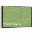 Bohemian Wall Art | Green & White Wavy Line Boho Canvas Print