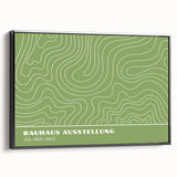 Bohemian Wall Art | Green & White Wavy Line Boho Canvas Print