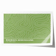 Bohemian Wall Art | Green & White Wavy Line Boho Canvas Print