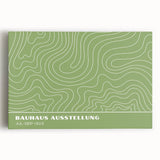Bohemian Wall Art | Green & White Wavy Line Boho Canvas Print
