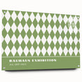 Bohemian Wall Art | Green & White Harlequin Boho Canvas Print