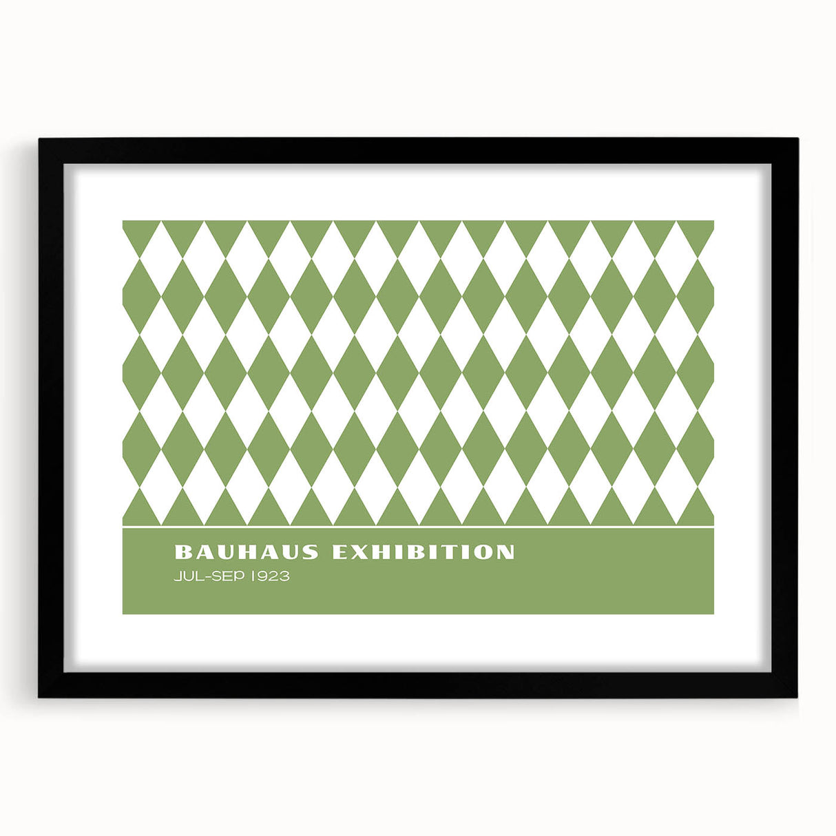 Bohemian Wall Art | Green & White Harlequin Boho Canvas Print