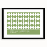 Bohemian Wall Art | Green & White Harlequin Boho Canvas Print