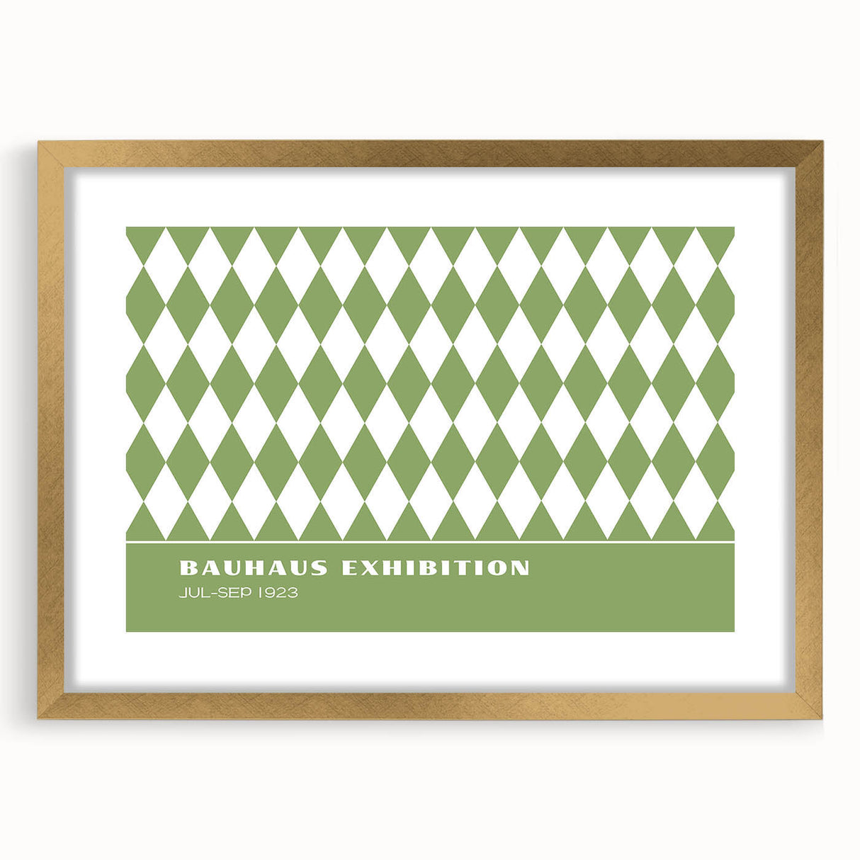 Bohemian Wall Art | Green & White Harlequin Boho Canvas Print