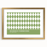 Bohemian Wall Art | Green & White Harlequin Boho Canvas Print