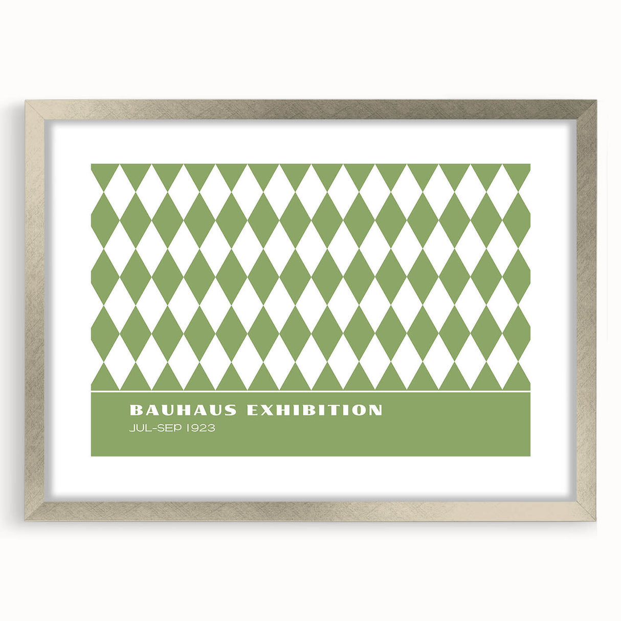 Bohemian Wall Art | Green & White Harlequin Boho Canvas Print