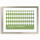Bohemian Wall Art | Green & White Harlequin Boho Canvas Print