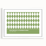 Bohemian Wall Art | Green & White Harlequin Boho Canvas Print