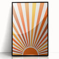 Bohemian Wall Art | Retro Sunburst Design | Boho Decor Canvas Print