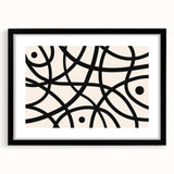 Bohemian Wall Art | Abstract Black Line Boho Canvas | Eclectic Art Print