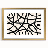 Bohemian Wall Art | Abstract Black Line Boho Canvas | Eclectic Art Print