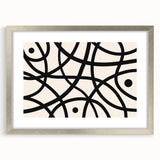 Bohemian Wall Art | Abstract Black Line Boho Canvas | Eclectic Art Print