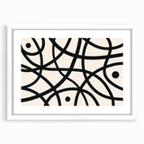 Bohemian Wall Art | Abstract Black Line Boho Canvas | Eclectic Art Print
