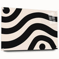 Bohemian Wall Art | Bold Black and White Wavy Line Boho Canvas | Eclectic Art Print