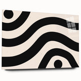Bohemian Wall Art | Bold Black and White Wavy Line Boho Canvas | Eclectic Art Print